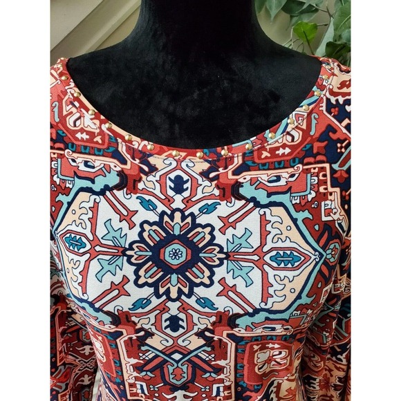 Ruby Rd. Women Multicolor Polyester Round Neck Long Sleeve Top Blouse Size Large - Picture 5 of 11